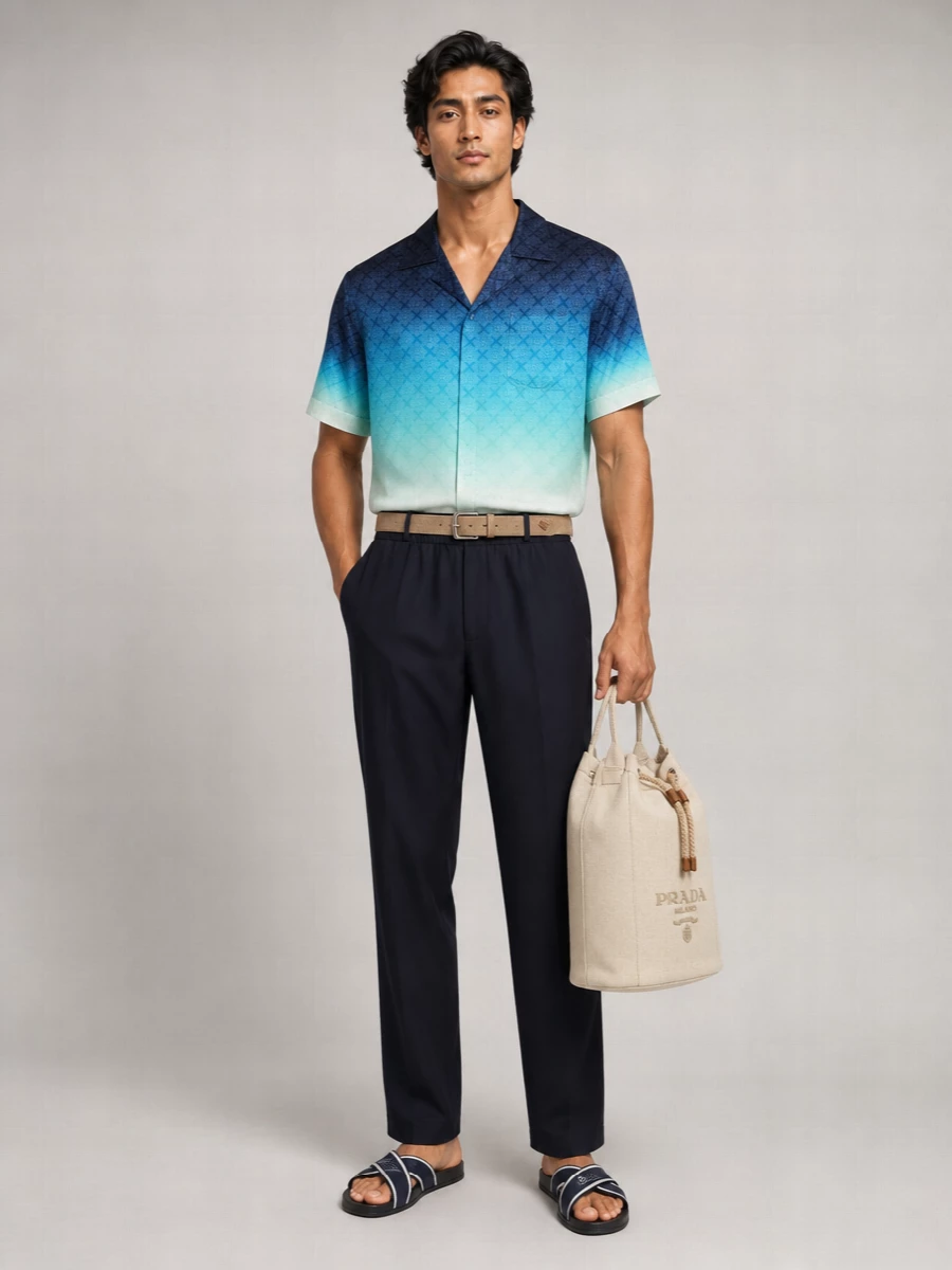 Casablanca Virgin Wool Straight Trousers