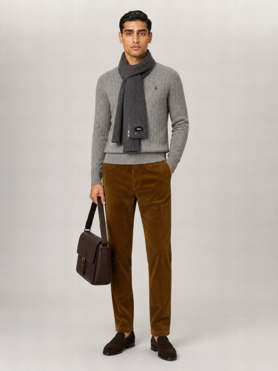 Ralph Lauren Cashmere Wool Cable Knit Crewneck Sweater