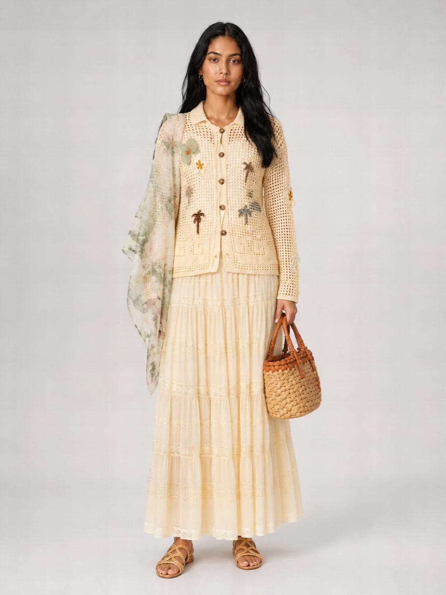 Alanui Crochet Where The Waves Begins Cardigan