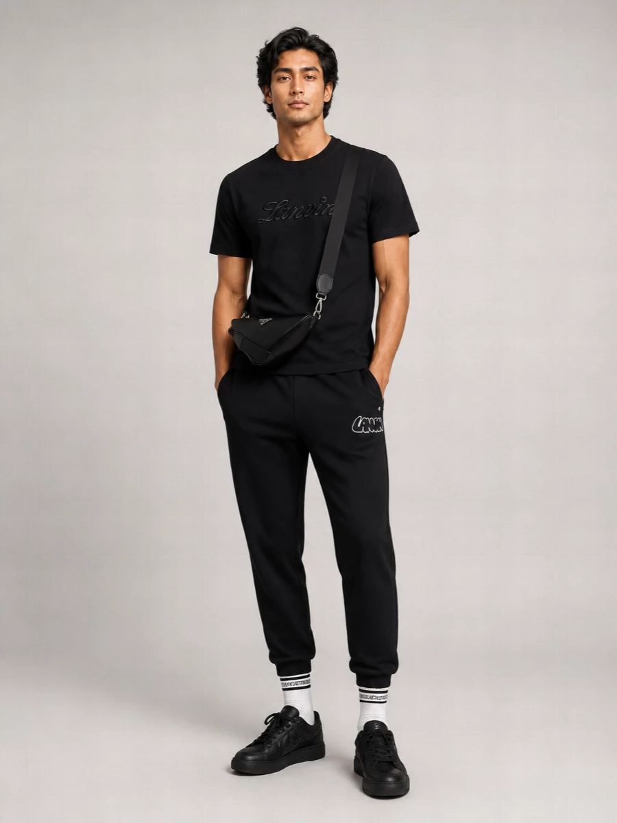 Lanvin Cotton Logo-Embroidered Track Pants