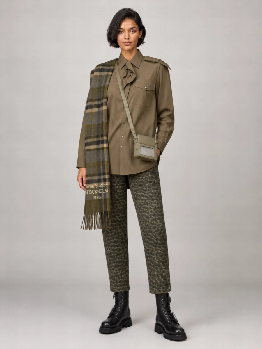 Kiko Kostadinov Feather Print Mid-Rise Tapered Trousers