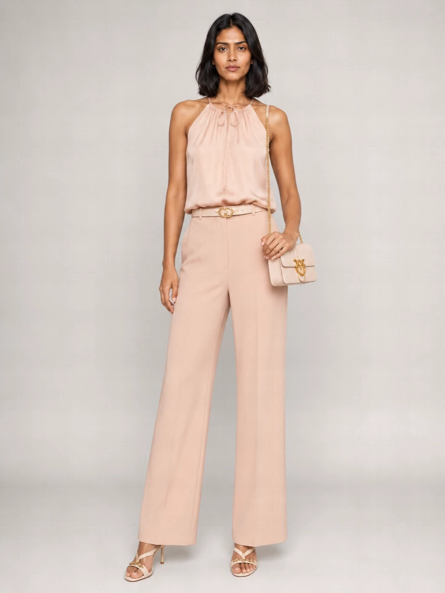 Pinko Satin Wide-Leg Trousers