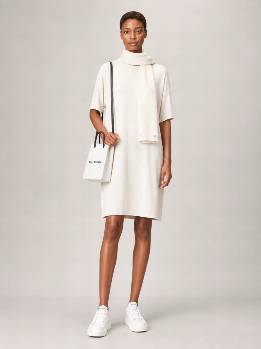 Balenciaga Cotton Jersey Semi-Fitted Mini T-Shirt Dress