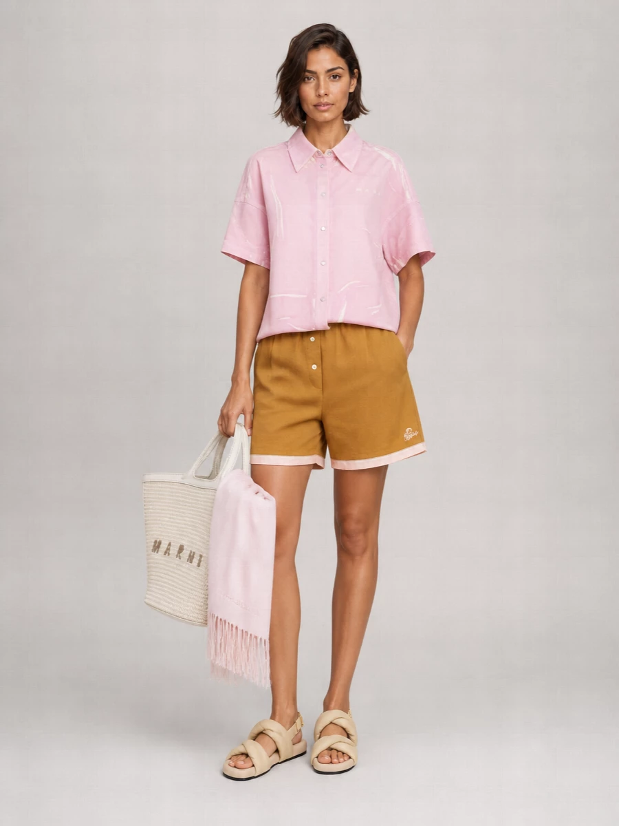 Marni Leather Knee-Length Shorts