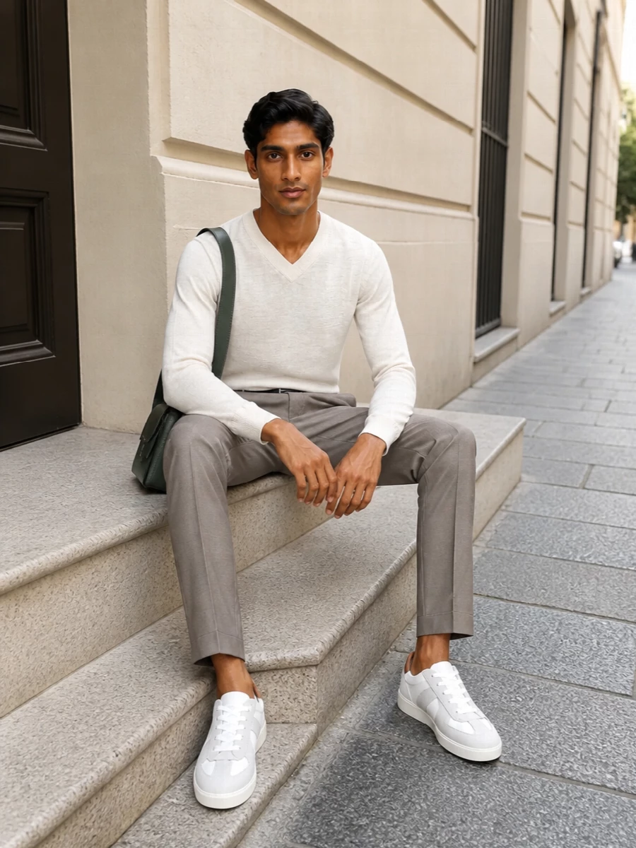 Ermanno scervino knit ami trousers margiela sneakers