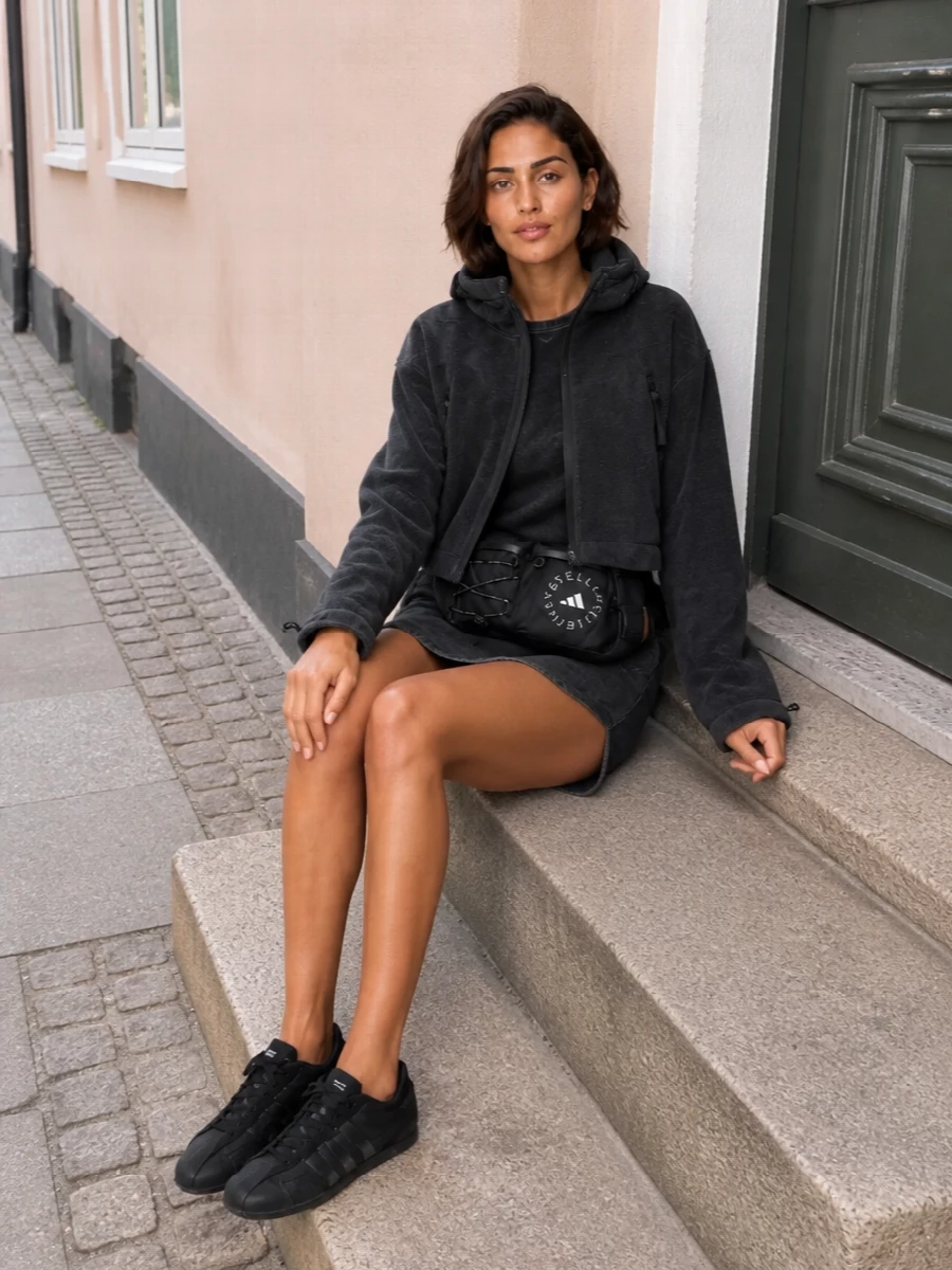 Off white mini dress adidas stella fleece sneakers