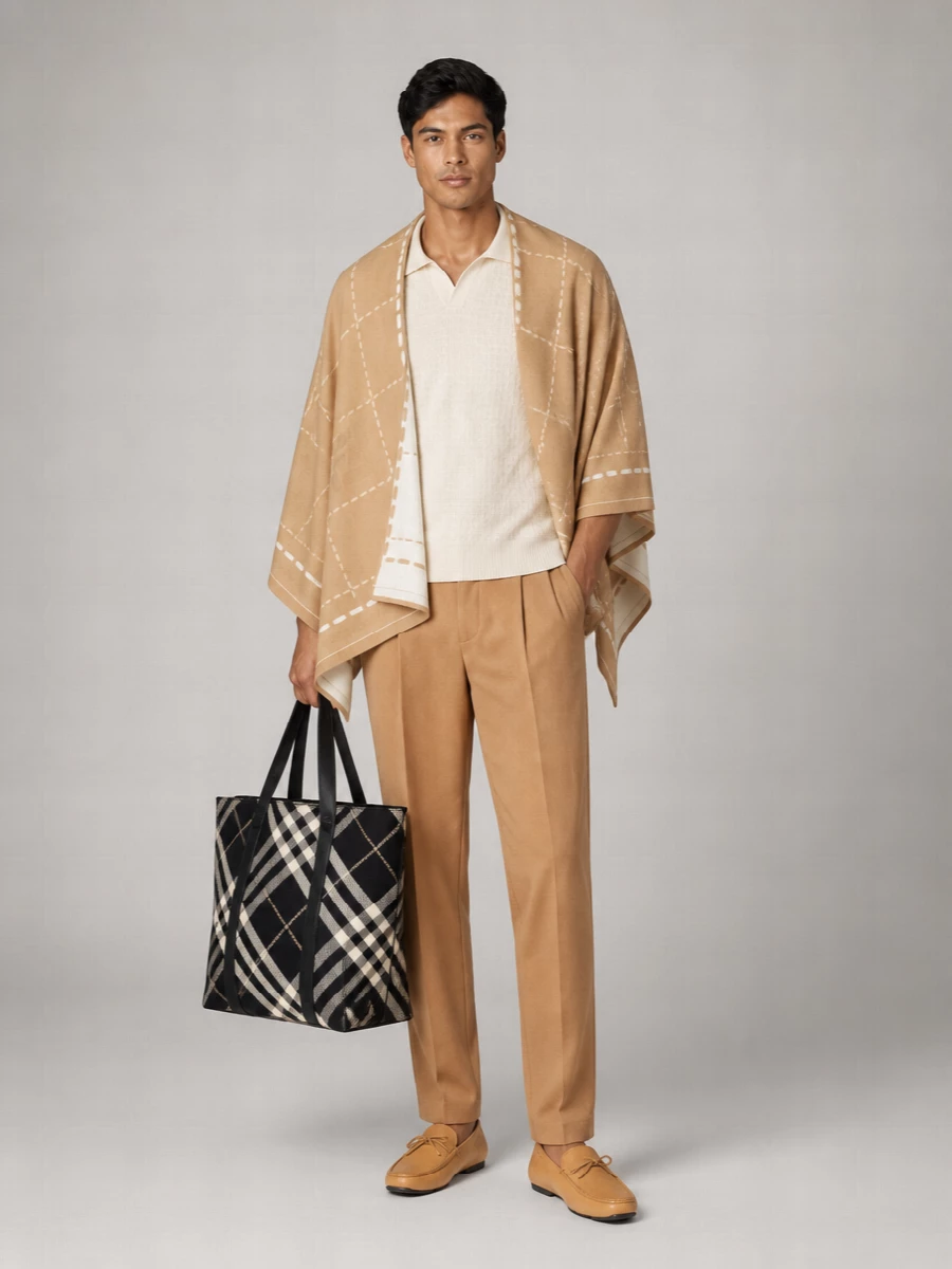 Burberry Checked Tote Bag
