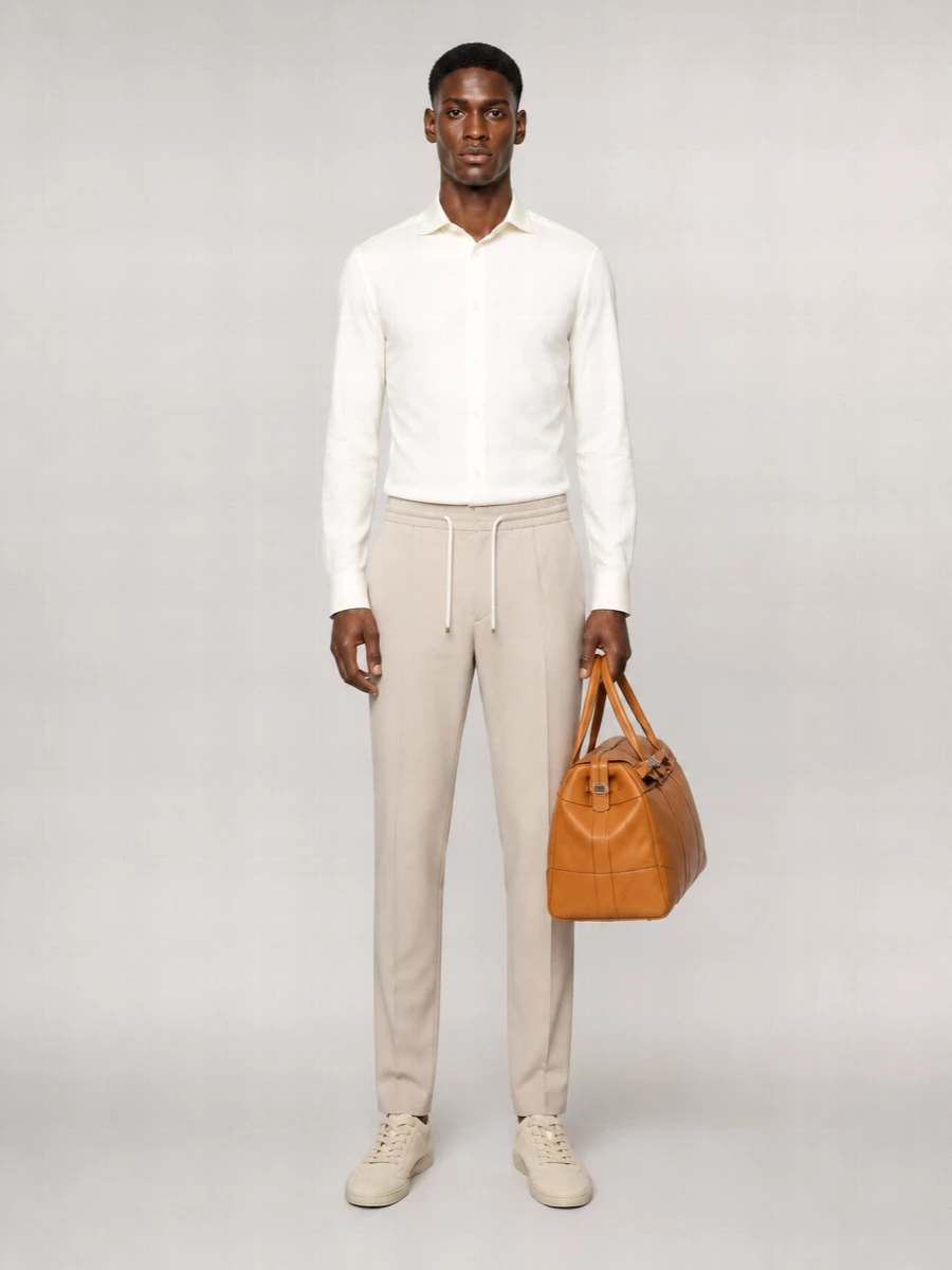 Brunello Cucinelli Linen Straight-Leg Trousers