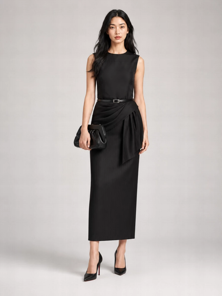 Loulou Studio Striped Off-The-Shoulder Sleeveless Midi Dress