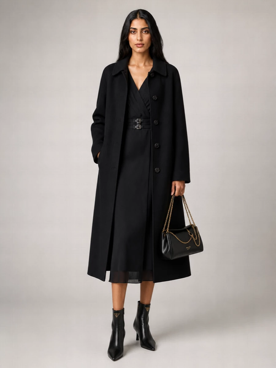 Prada Cashmere Virgin Wool Single-Breasted Coat