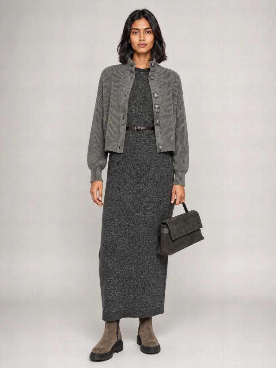 Brunello Cucinelli Cashmere High Neck Fitted Jacket