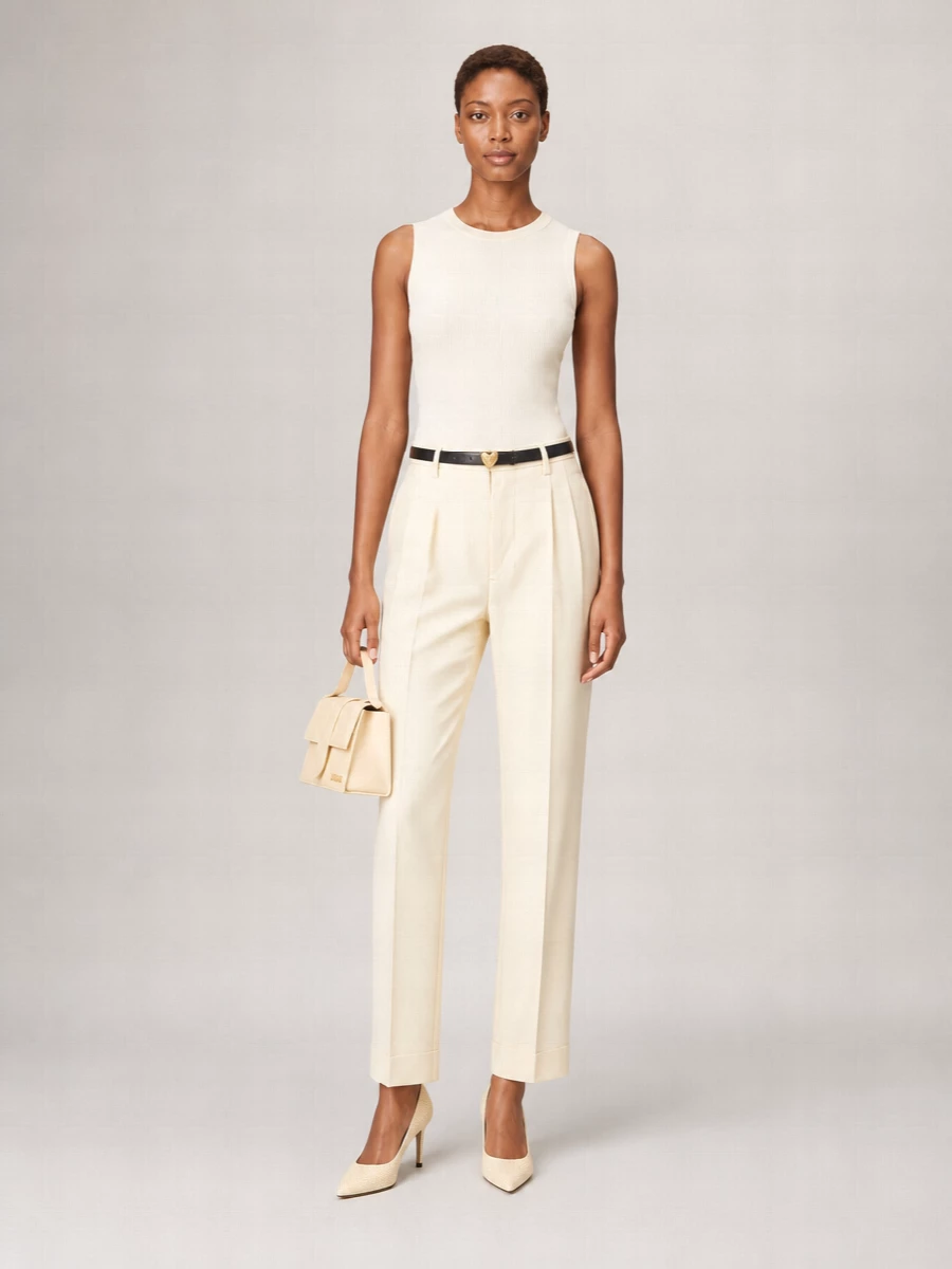 Ami Paris Ribbed Scoop Neck Sleeveless Top