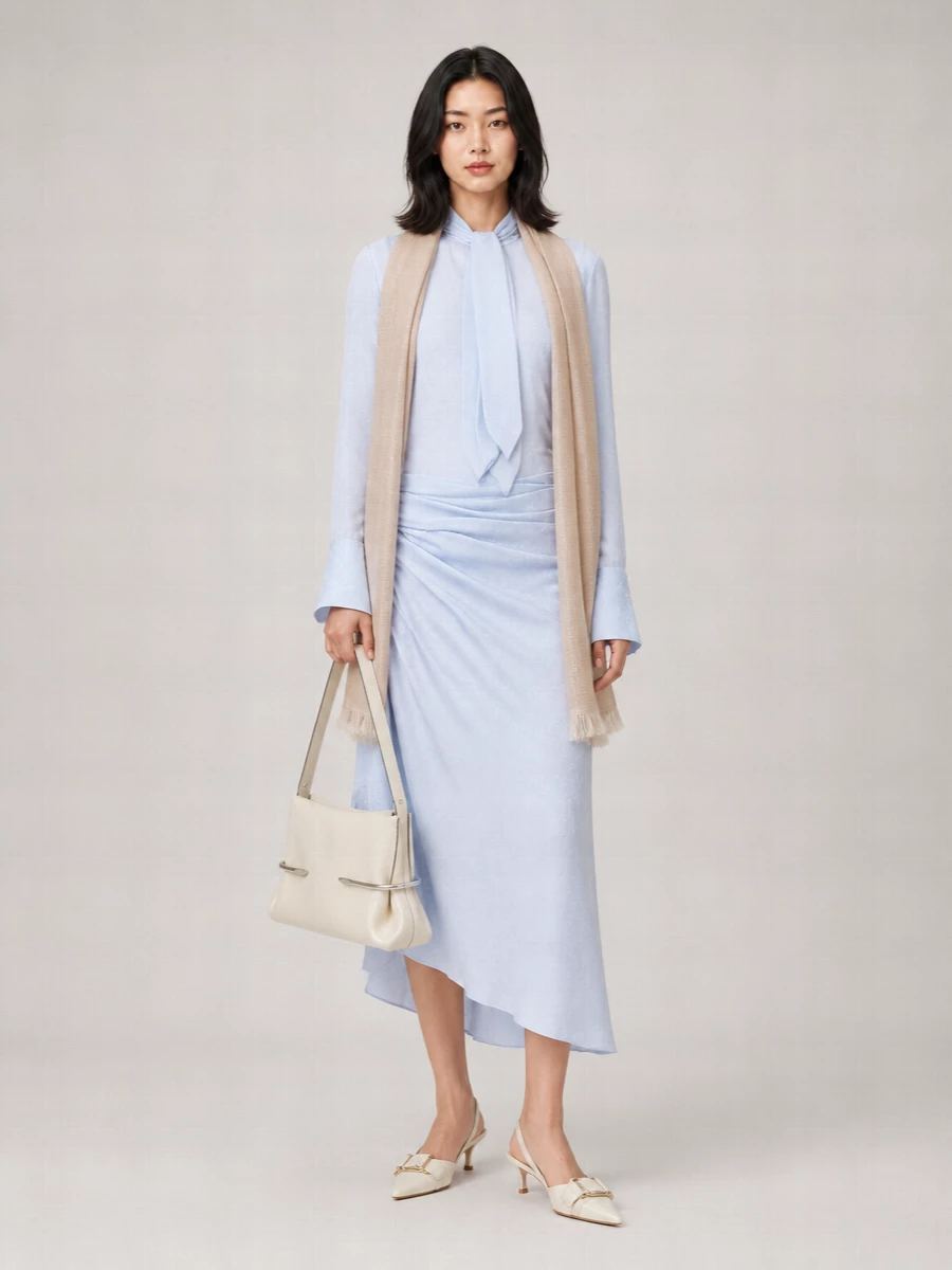 Givenchy Silk Draped Mid-Length Skirt