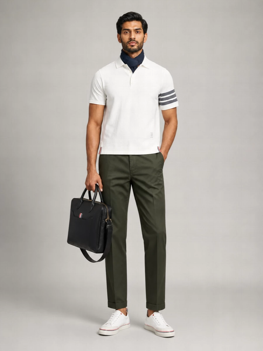 Thom Browne Cotton Short-Sleeve Polo Shirt