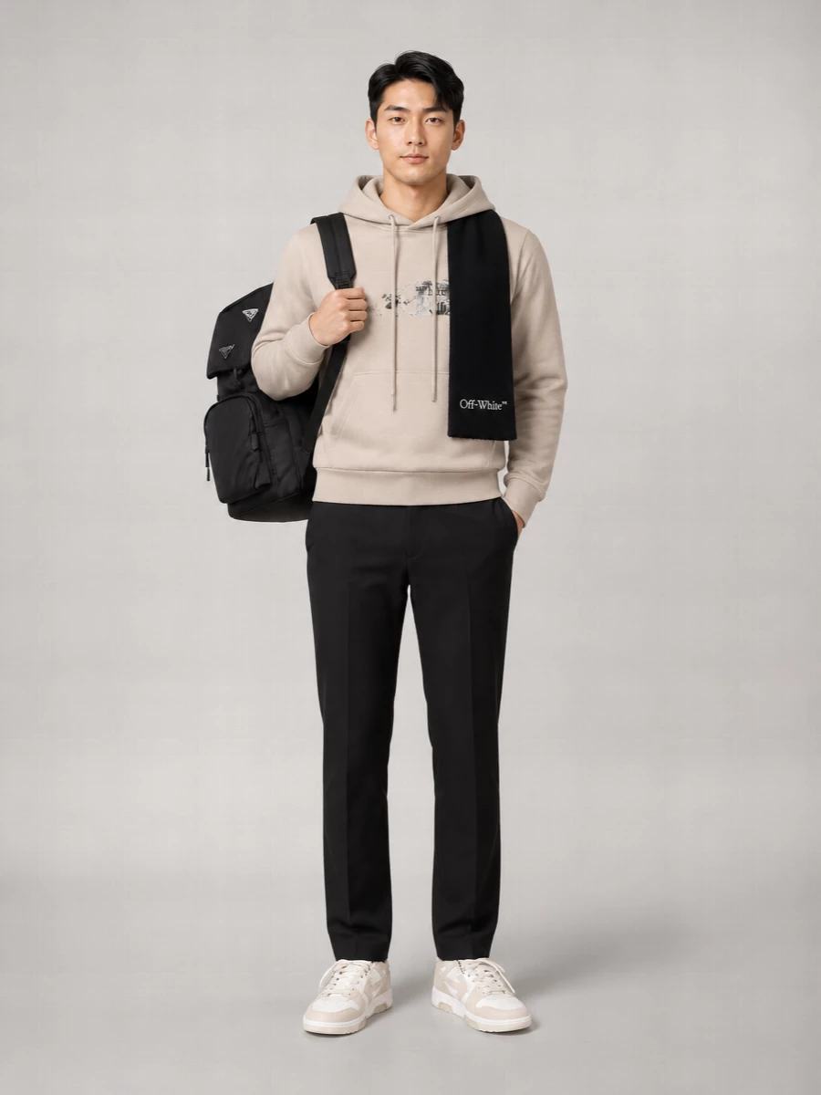 Off-White Virgin Wool Logo-Knit Scarf
