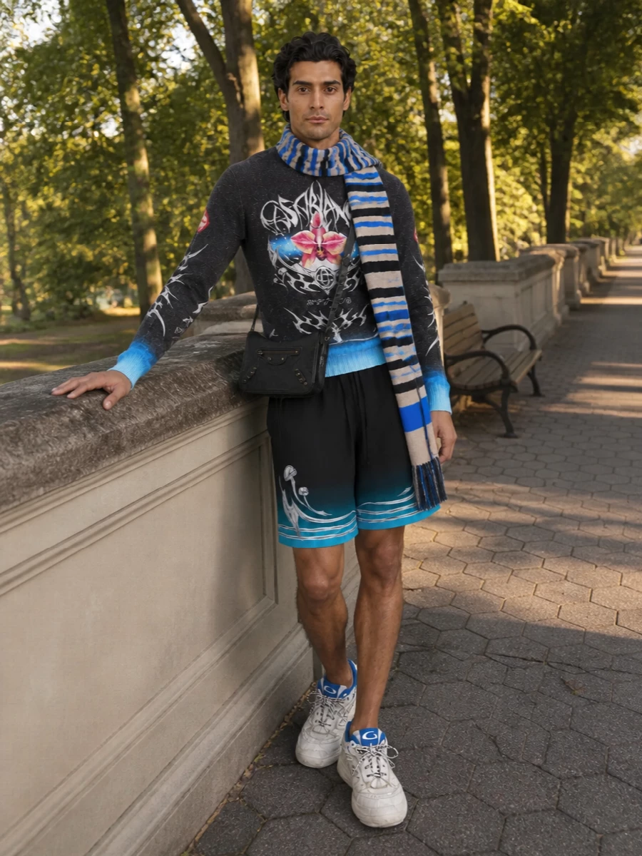 Casablanca graphic sweater balenciaga sneakers