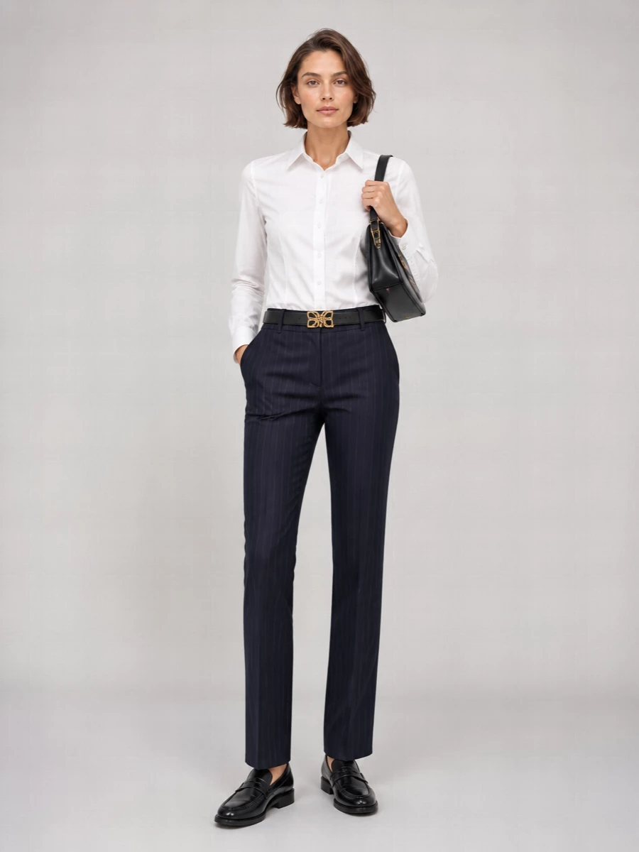 Pinko Striped Regular-Fit Straight Trousers