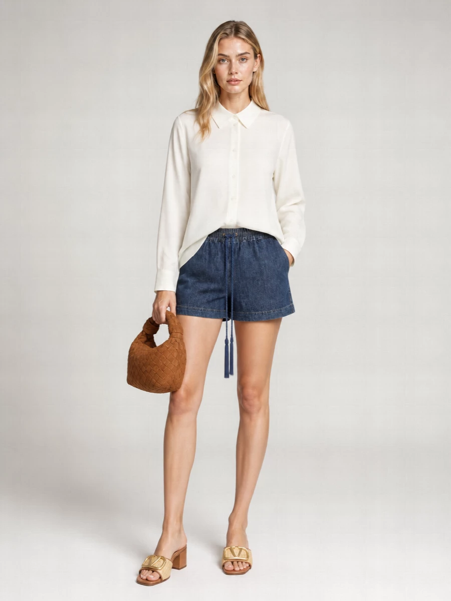 Valentino Garavani Denim Knee-Length Shorts