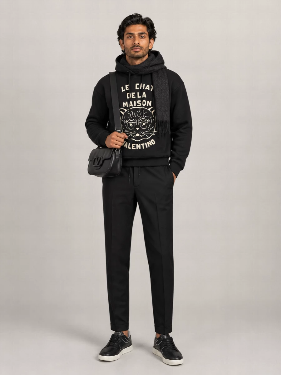 Valentino Cotton Le Chat De La Maison Hoodie