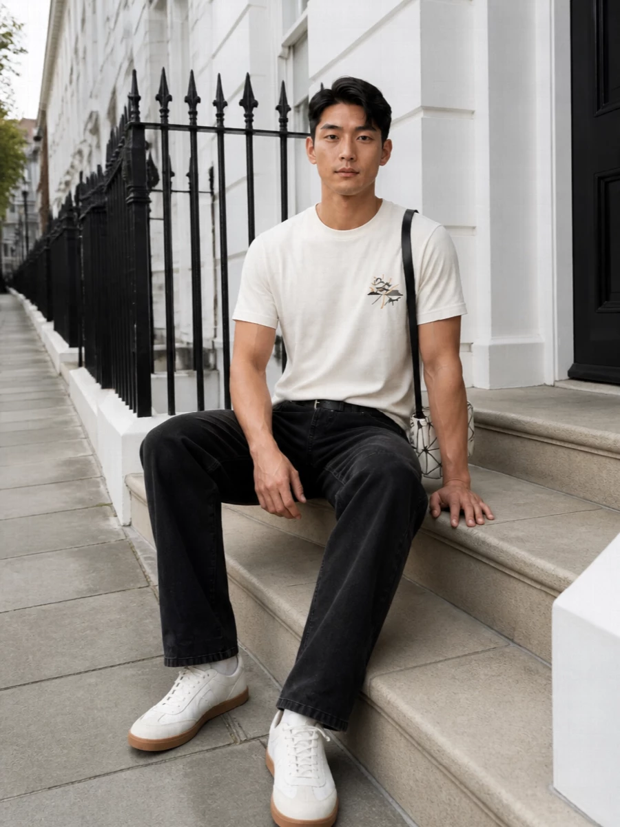 Isabel marant off white tee washed black jeans outfit