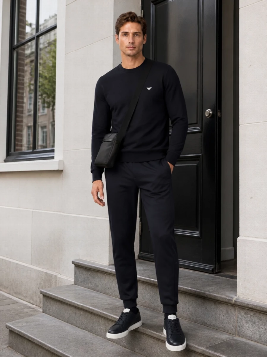 Emporio armani navy sweatshirt jogger outfit