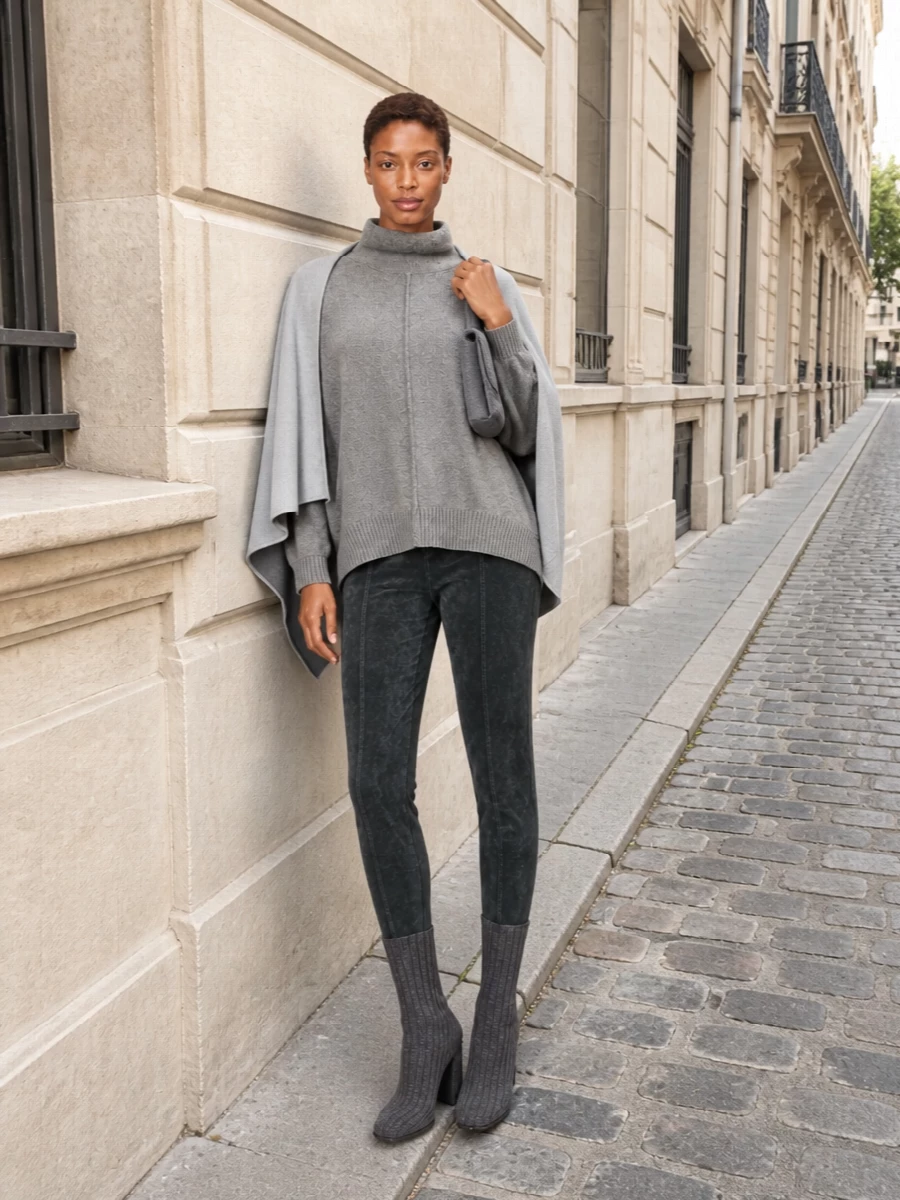 Alberta ferretti charcoal knit bottega boots