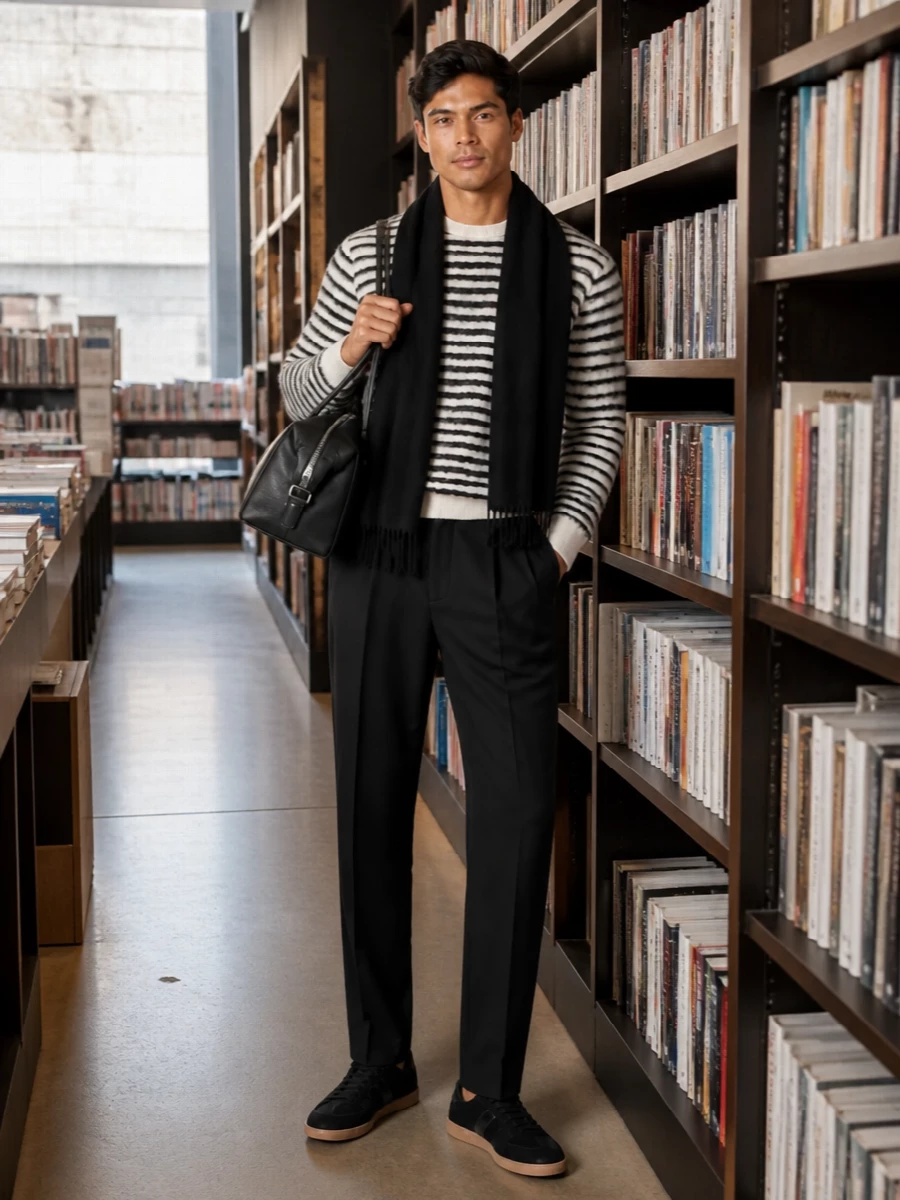 Tom ford striped sweater black tailored trousers