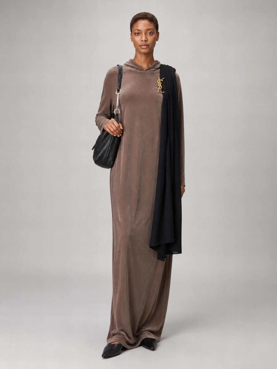 Rick Owens Silk-Blend Draped Cowl-Neck Short-Sleeve Asymmetric Maxi Dress