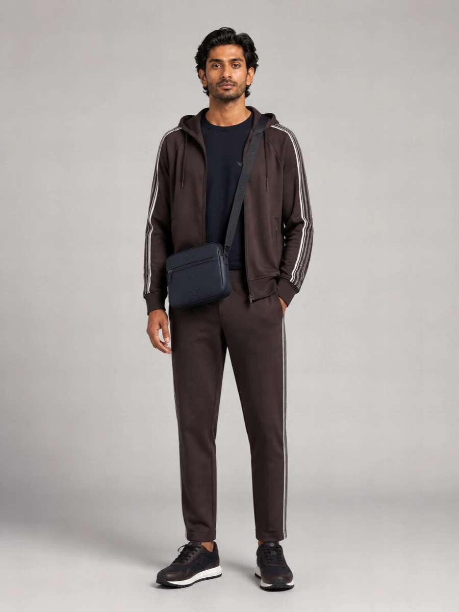 Emporio Armani cotton logo hoodie