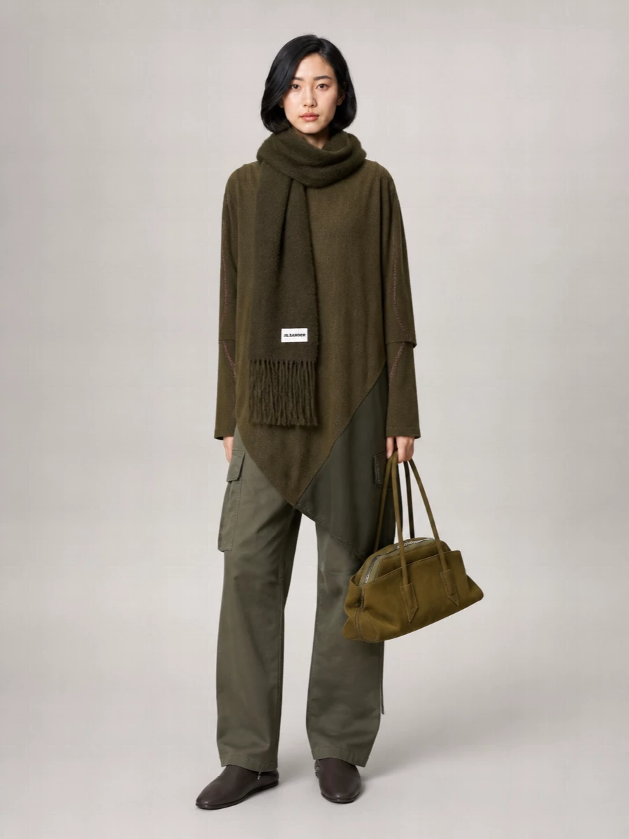 The Attico Small Suede Shoulder Bag