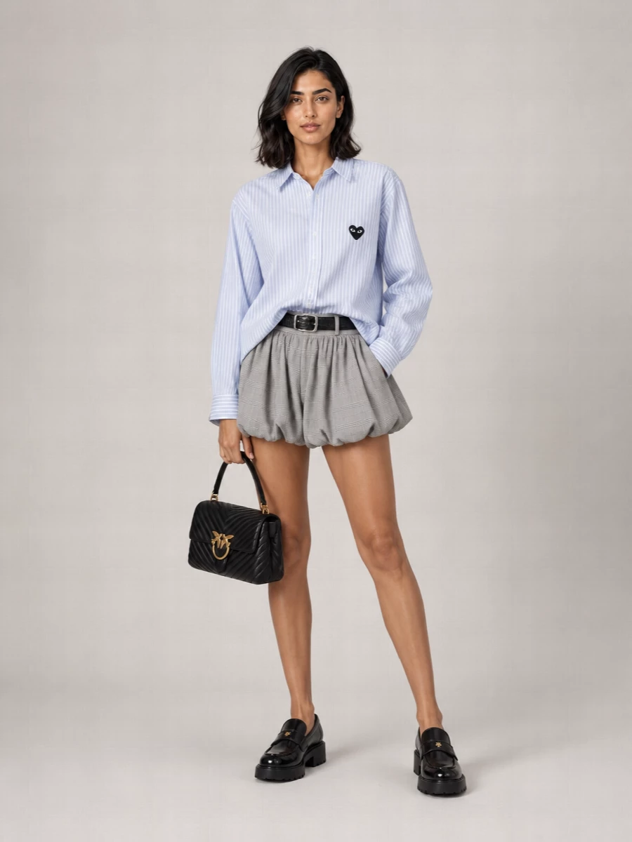 The Frankie Shop Virgin Wool Bubble Hem Shorts