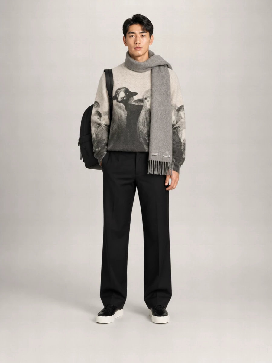 Moschino Silk Wool Crewneck Jumper