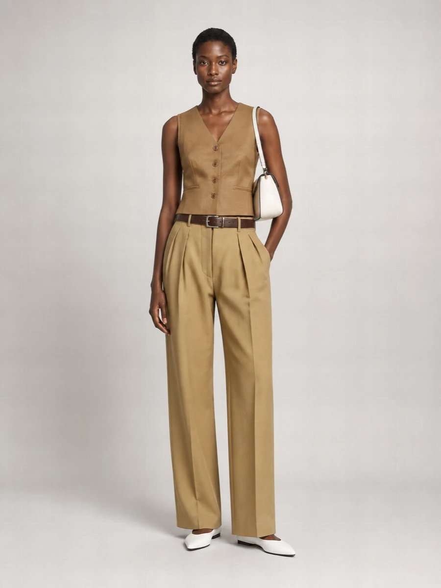 Max Mara Linen Cable-Knit V-Neck Vest