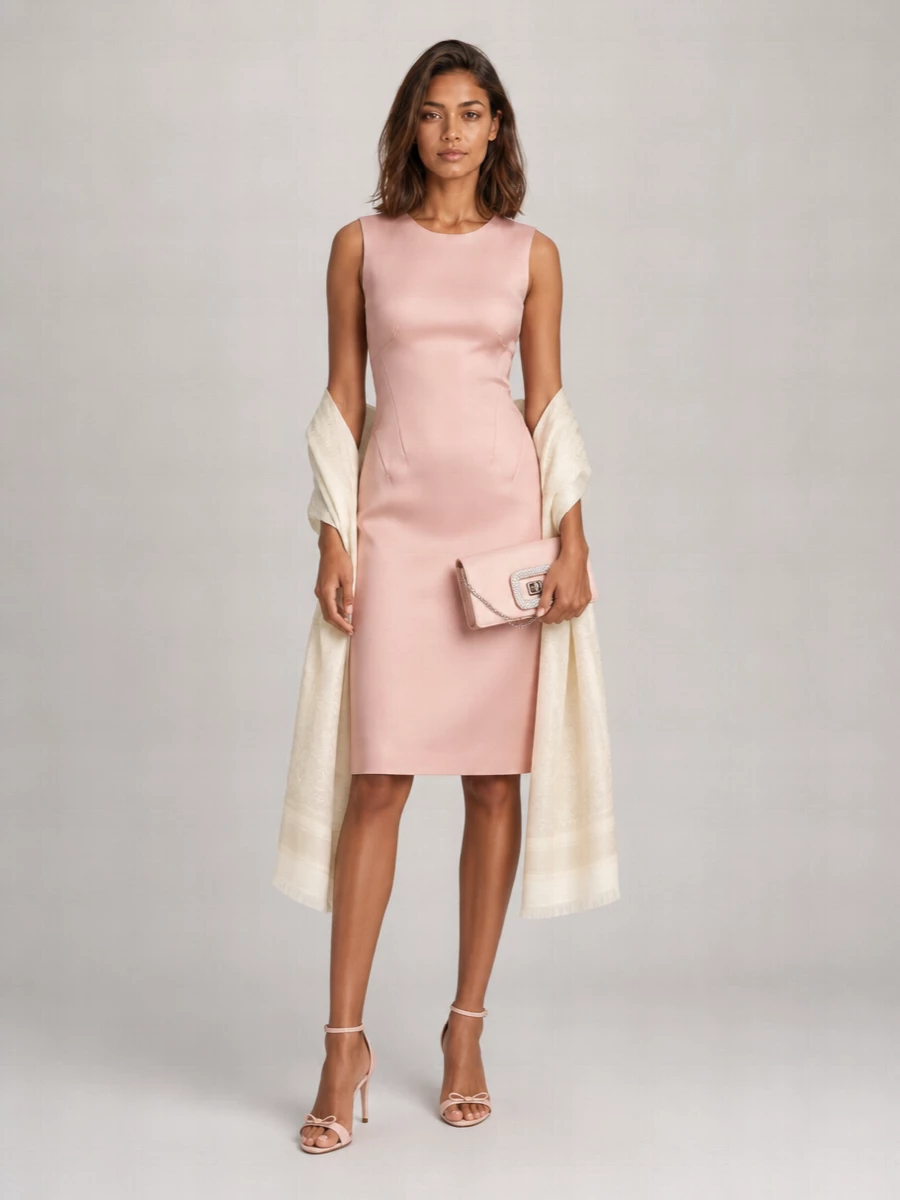 Alberta Ferretti Satin Midi Dress