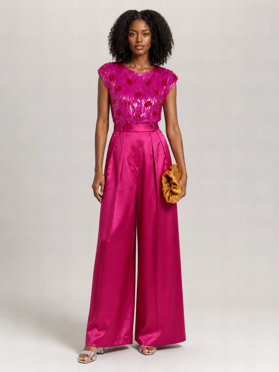 Dries Van Noten Silk Sleeveless Sequin Top