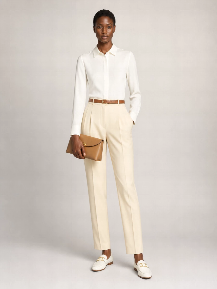 Max Mara Cotton Tailored Trousers