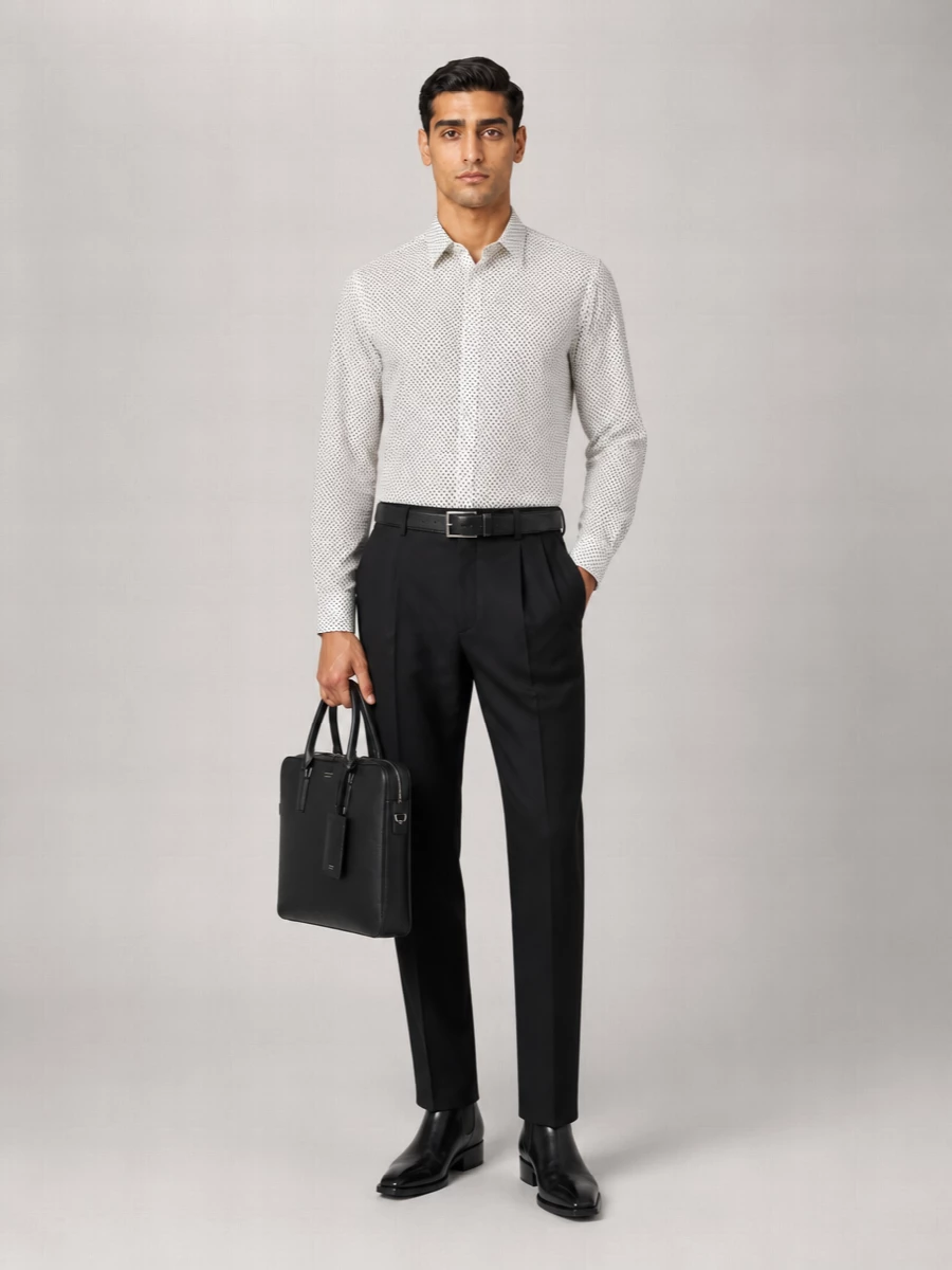 Tom Ford Silk Diamond Print Fluid Fit Shirt