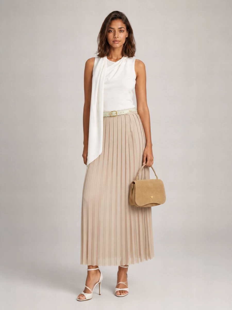 Ami Paris Pleated Maxi Skirt