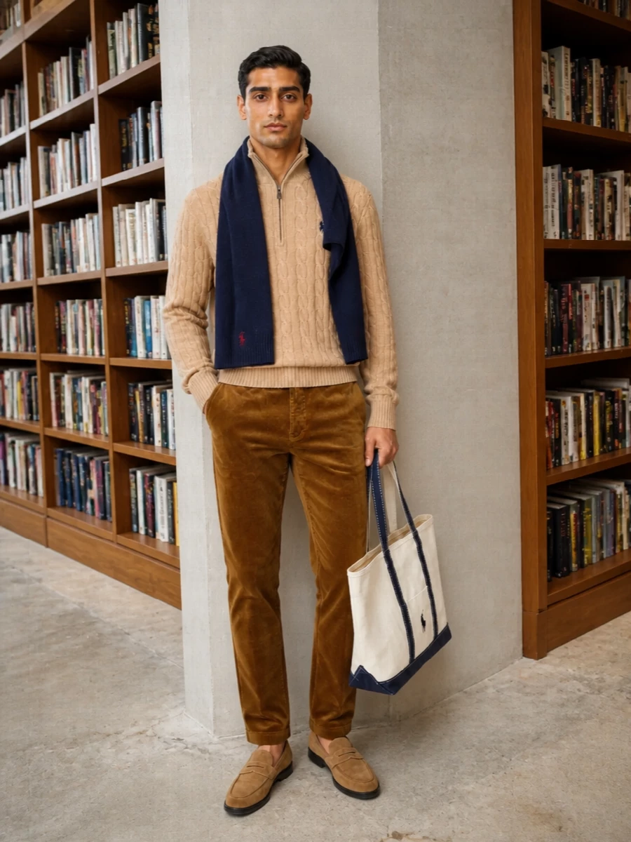 Polo ralph lauren camel sweater corduroy trousers