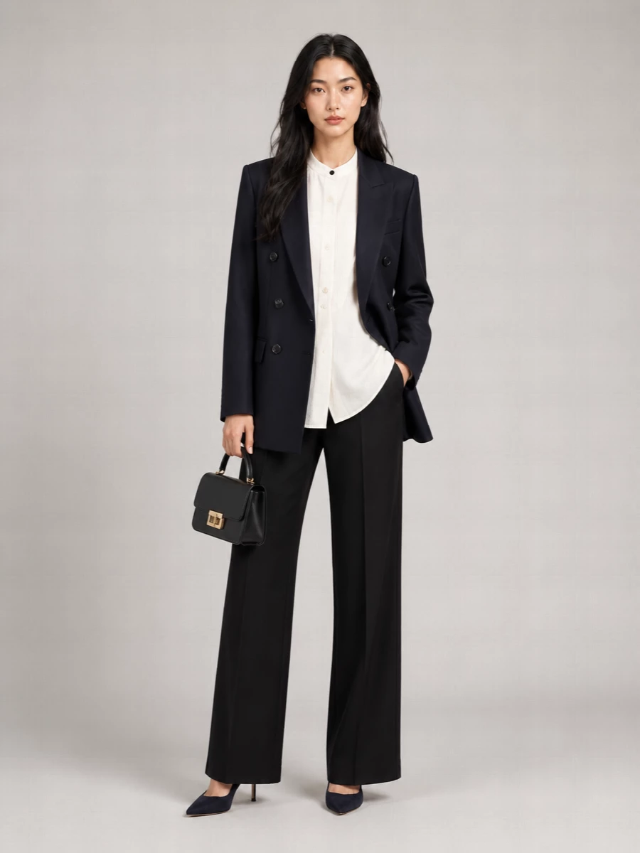 Victoria Beckham Double-Breasted Tailored Blazer