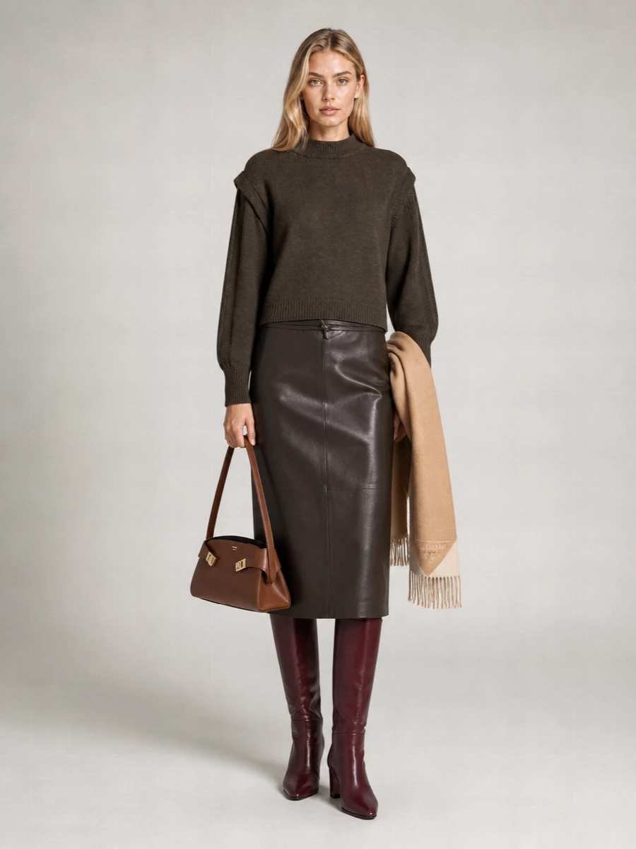 Alberta Ferretti Leather Knee-High Boots