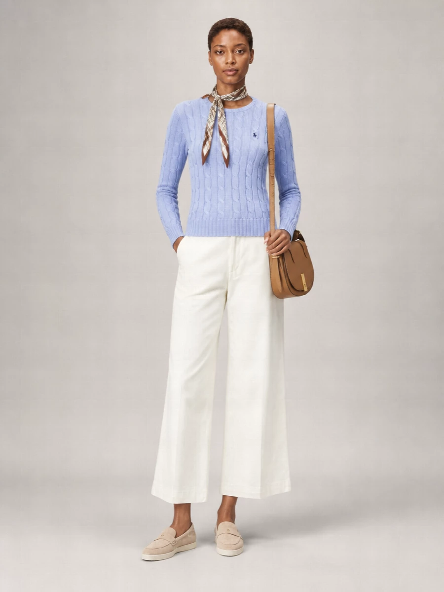 Ralph Lauren Cable-Knit Cotton Crew-Neck Long-Sleeve Jumper
