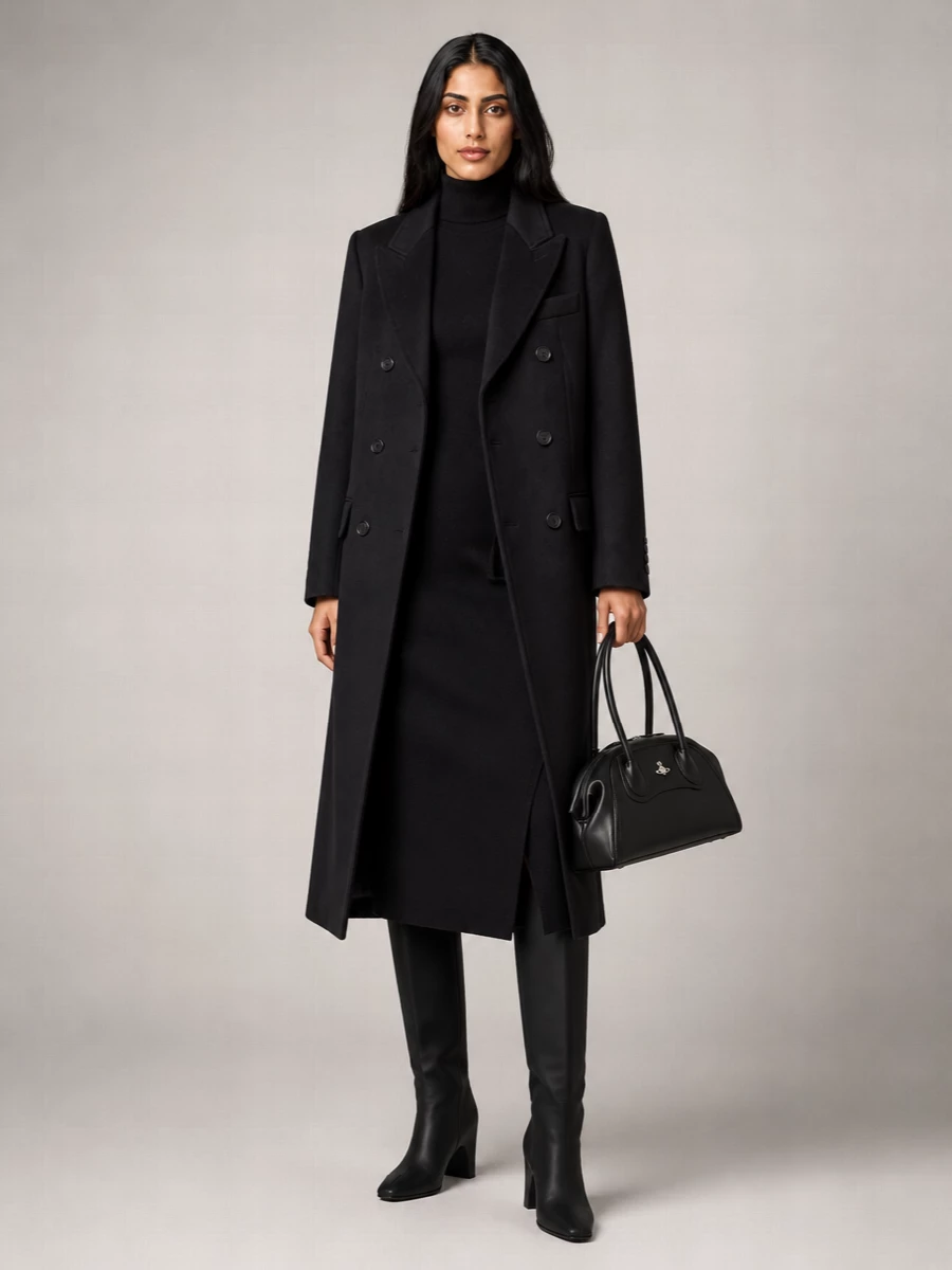 Dunst wool cashmere double-breasted tailored coat