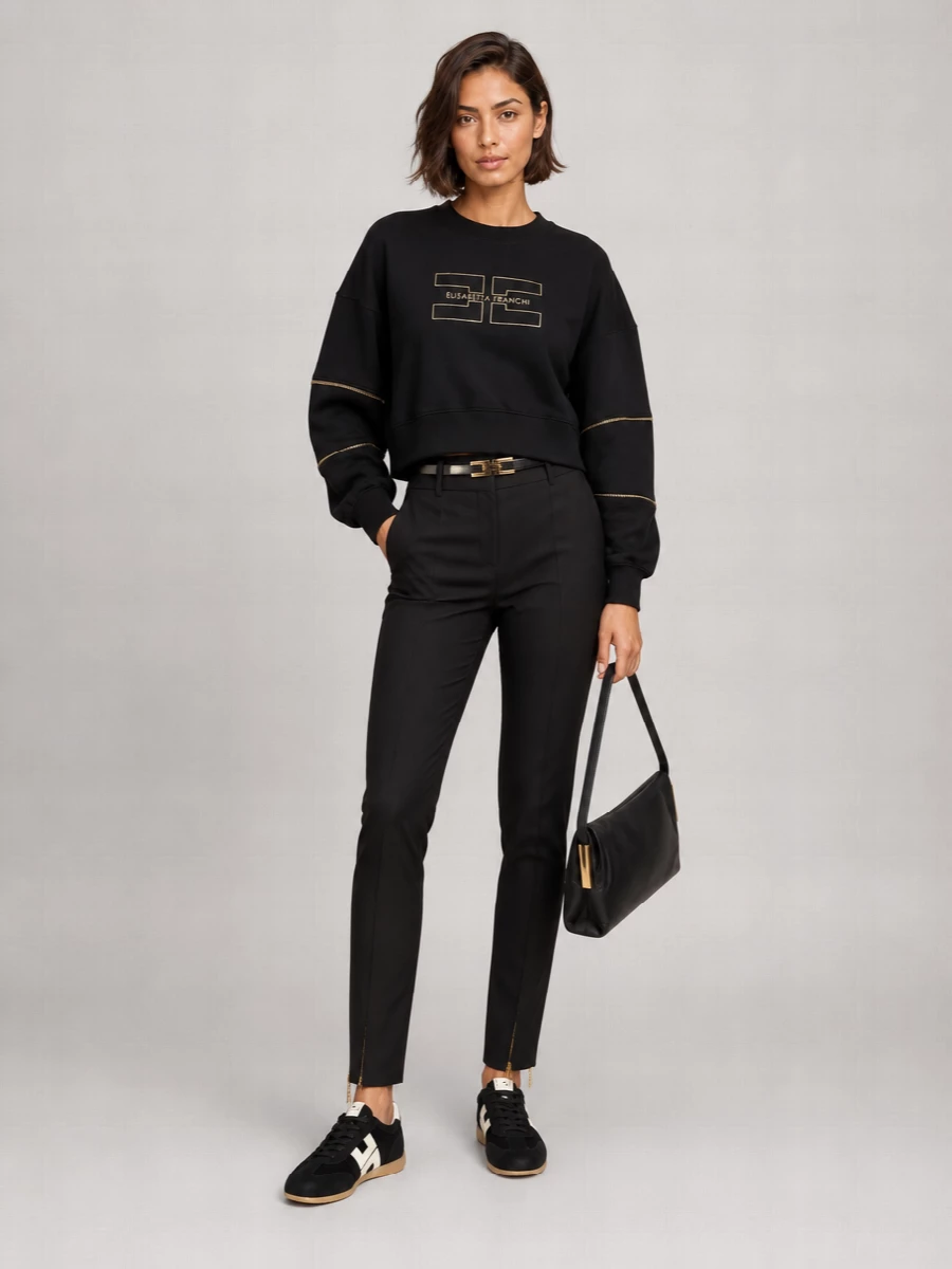 Elisabetta Franchi cotton ribbed sweatshirt