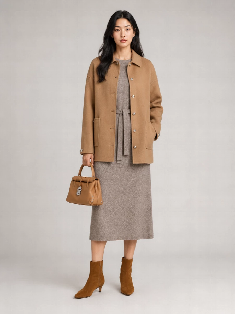 Anine Bing Cashmere Wool Single Breasted Coat