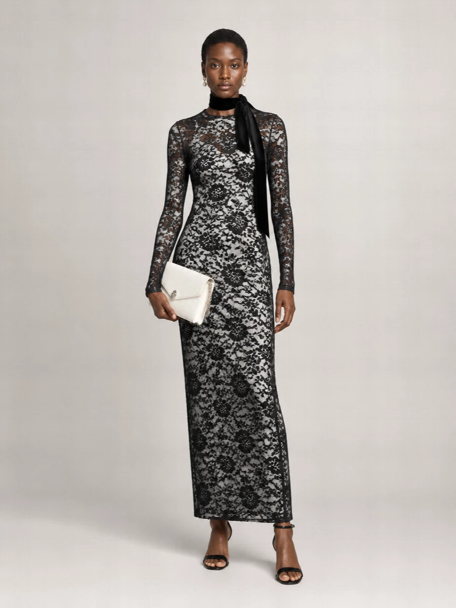 Alexander Mcqueen Black Midi Dress