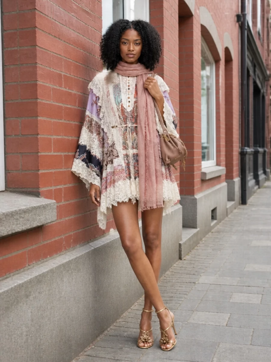 Zimmermann lace mini dress gold sandals