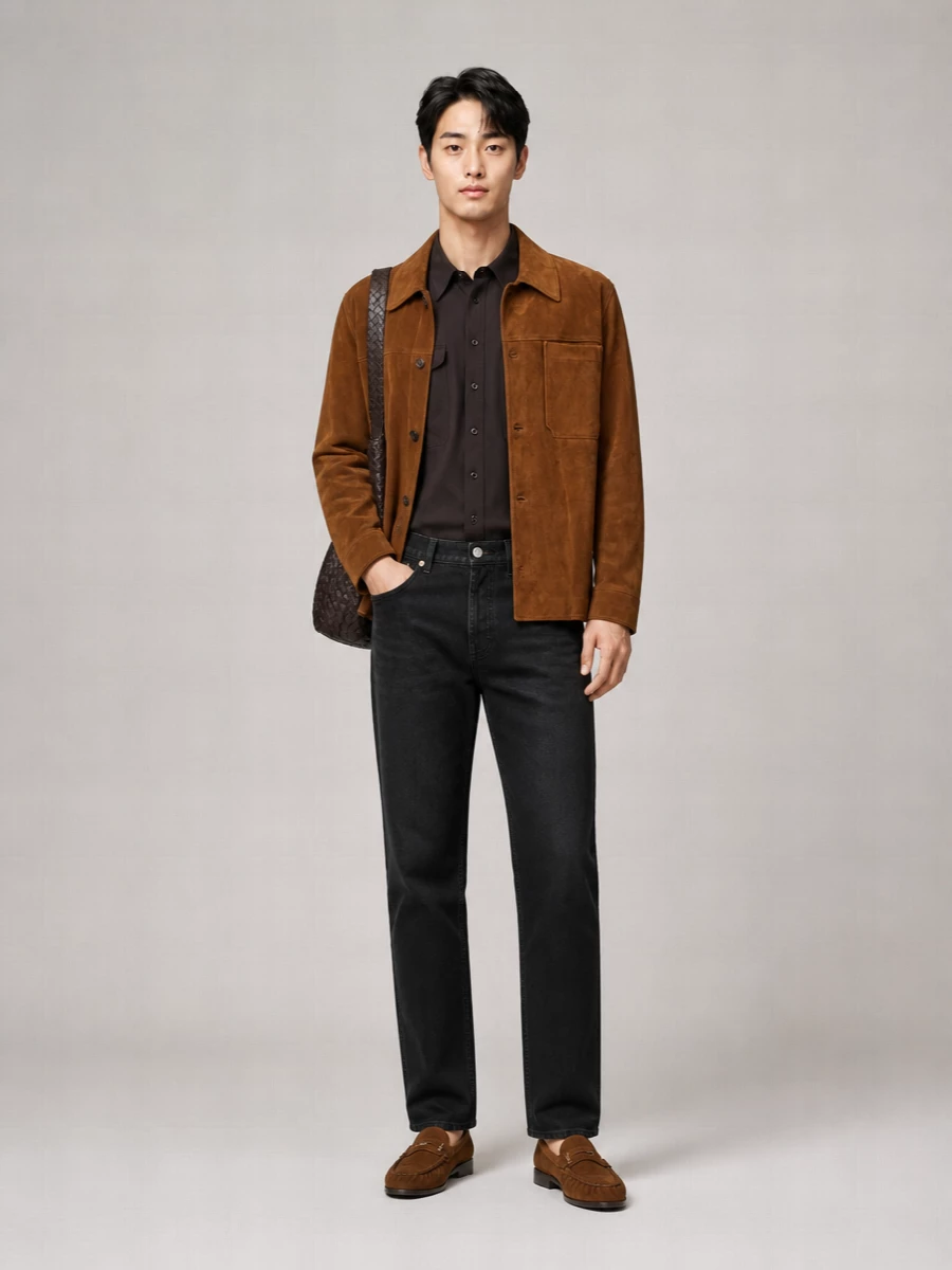 Saint Laurent Suede Shirt Jacket