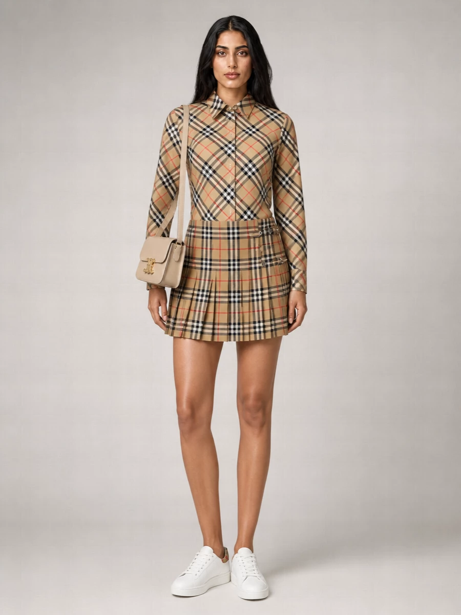 Burberry Cotton Check Long-Sleeve Shirt