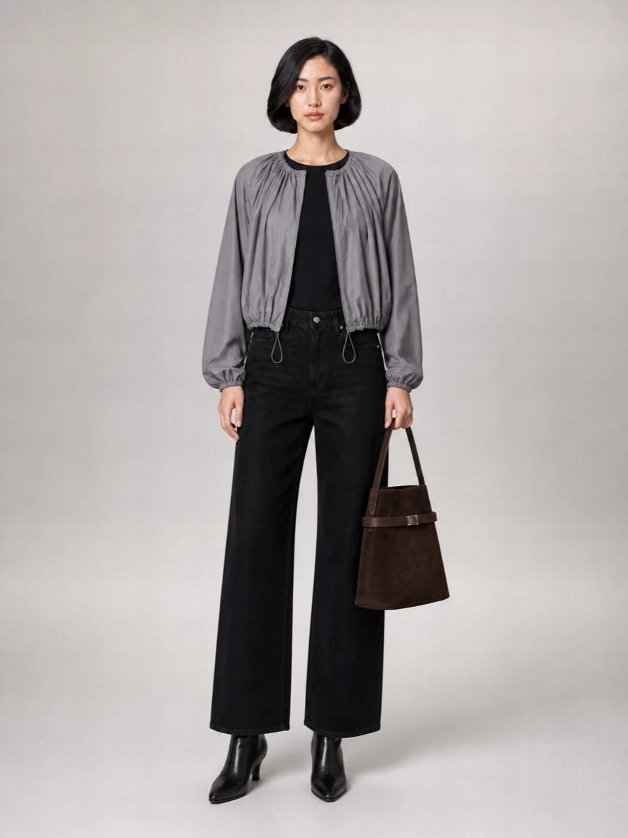 Totême Suede Leather Bucket Bag Adjustable Strap